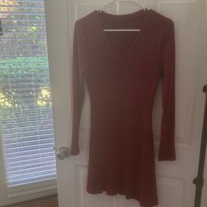 Elegant Burgundy Knit Dress